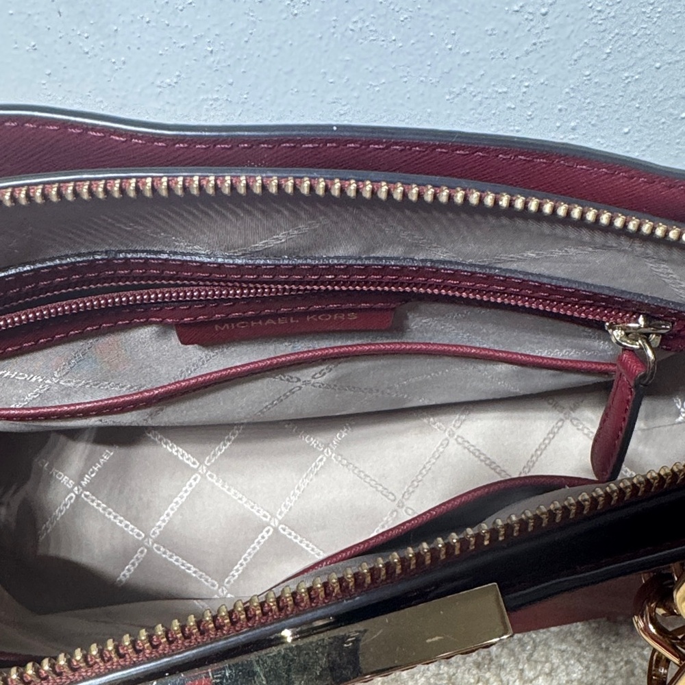 Michael Kors Burgundy Satchel - Picture 3 of 8